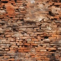 Artistic and captivating seamless pattern of an old and weathered red brick wall texture Royalty Free Stock Photo