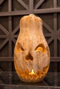 Artistic carving of gourd or pumpkin for Halloween