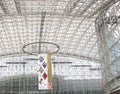 Ceiling walls train station modern glass steel building, Kanazawa, Japan