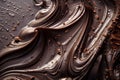 Artistic chocolate swirls with textured topping in an abstract design Royalty Free Stock Photo