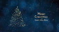 Artistic Christmas Greeting card with Creative Christmas tree and sparkling text