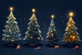 Artistic Christmas tree sketches and Royalty Free Stock Photo