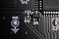 Artistic close up for ground test point next to microcontroller stylized Royalty Free Stock Photo