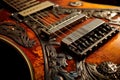 Artistic Closeup guitar. Generate Ai Royalty Free Stock Photo