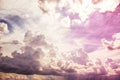 Artistic cloud and sky with grunge paper texture Royalty Free Stock Photo