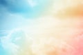 Artistic cloud and sky with pastel gradient color