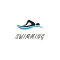 Artistic color black and blue icon Swimming logo design inspiration Royalty Free Stock Photo