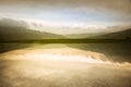 Artistic colorful double exposure with a Low tatra landscape.