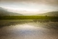 Artistic colorful double exposure with a Low tatra landscape.