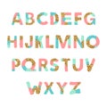 Artistic colorful unique font . Vector illustration