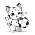 Artistic Coloring for Kids: Kitty\'s Ball Game in 3D