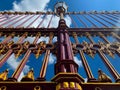 An artistic colourful iron fence of palaces in Europe