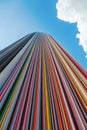 Artistic column in the district La Defense, Paris, France