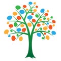 Artistic communication tree, vector illustration