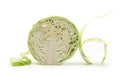 Artistic composion of a cabbage on white background