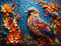 An artistic composition showcasing the vibrant colors and patterns of different bird species