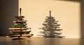 Creative Christmas tree made from stacked cutlery Royalty Free Stock Photo
