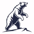 Standing bear illustration roaring. Simplistic design with limited shading Royalty Free Stock Photo