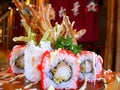 Artistic creation of sushi