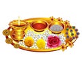 artistic creative detailed indian pooja thali