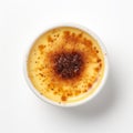 Artistic Creme Brulee Cup On White Background