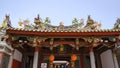 Richly decorated roof of a buddhist Taiwanese temple, Tainan, Taiwan Royalty Free Stock Photo