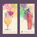 Artistic decorative watercolor cocktail poster Royalty Free Stock Photo