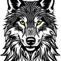 artistic decorative wolf line art