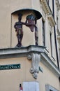 An artistic detail in Florianska street, Warsaw, Poland