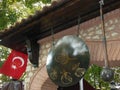 Artistic detail of old gong in entrance to Ayasofya, Istanbul, Turkey