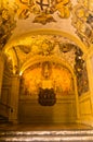 Artistic details on old library building, city of Bologna Royalty Free Stock Photo