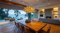 Artistic Dimmable Chandelier in Dining Area