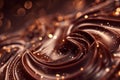 An artistic display of chocolate swirls on a deep, dark background, emphasizing the Royalty Free Stock Photo