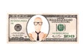 Artistic dollar bill with wooden Dummy president Royalty Free Stock Photo