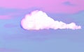 Artistic drawing of a lonely cloud against a sunset sky with pink reflections and a long tail Royalty Free Stock Photo
