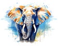 An artistic drawing of a majestic elephant on a white background.