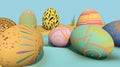 Artistic Easter Eggs in Pastel Royalty Free Stock Photo