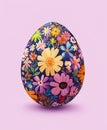 Artistic egg silhouette layered with wildflower designs Royalty Free Stock Photo