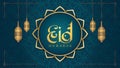 Artistic Eid Mubarak Intricate vector design with religious symbolism