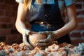 Artistic endeavor Unrecognizable woman crafts a ceramic bowl, turning passion into profit