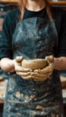 Artistic endeavor Unrecognizable woman crafts a ceramic bowl, turning passion into profit