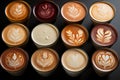 Artistic Espresso Wallpaper Featuring Coffee Cup Varieties