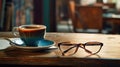 artistic eyeglasses table Royalty Free Stock Photo