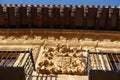 Artistic facade with balcony on house in Labastida in basque country Royalty Free Stock Photo