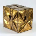 Artistic Faceted Brass Storage Box Royalty Free Stock Photo