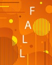 Artistic fall modern background in memphis style. Royalty Free Stock Photo