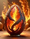 Artistic fire egg with intricate details and vibrant flames that create a captivating and unique visual, Generative AI Royalty Free Stock Photo