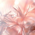 Artistic floral background with gently pink petalsand leaves, close up with soft selective focus. Delicate dreamy image of the