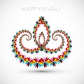 Artistic with floral colorful decoration for diwal