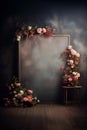 Artistic Floral Installation with Vintage Frame